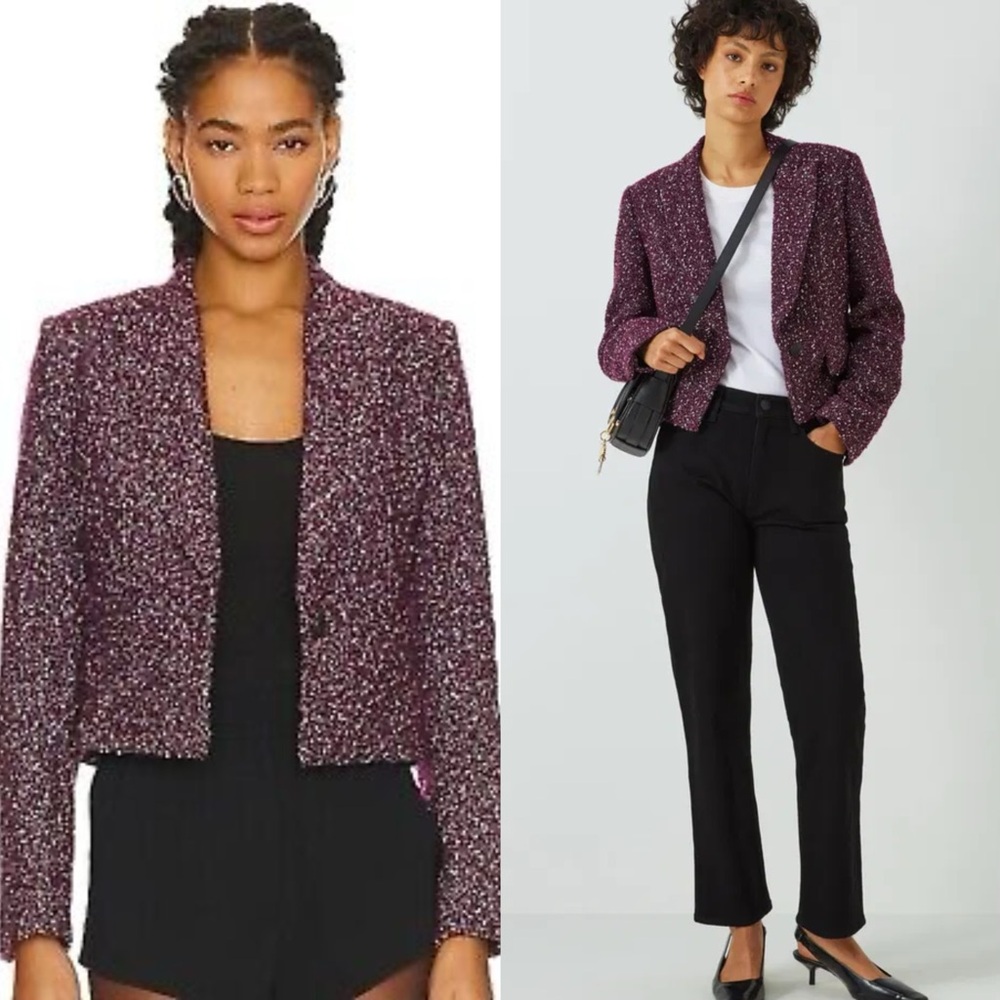$595 rag & bone Valerie Tweed Crop Blazer size 0